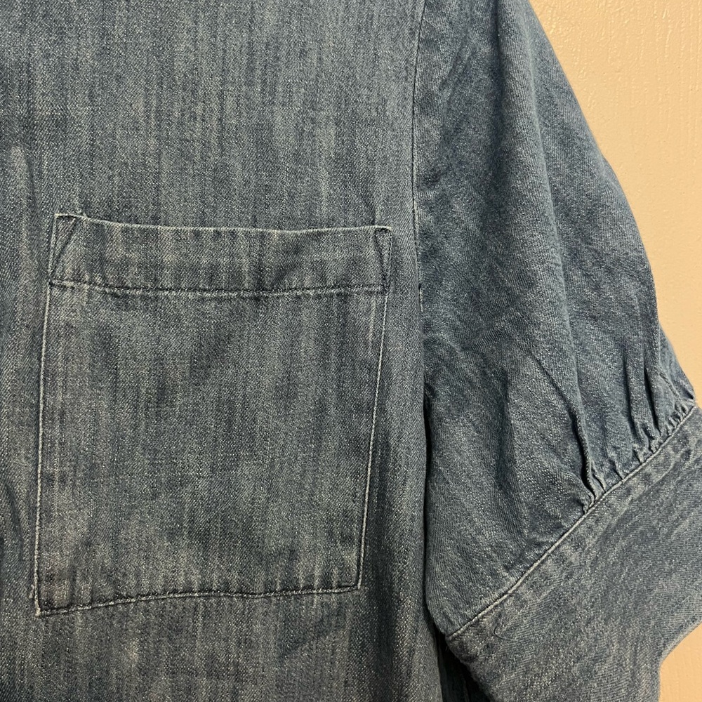 Old Navy Blue Denim Shirt Dress- size M NWT - Picture 8 of 13